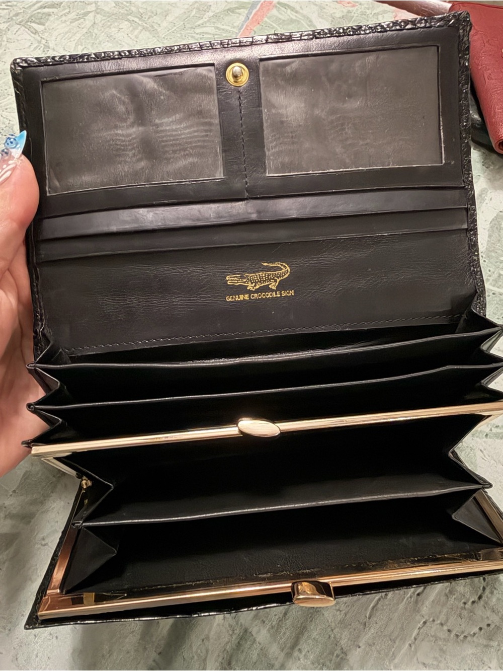 Genuine crocodile skin Black Leather Wallet - Picture 2 of 7